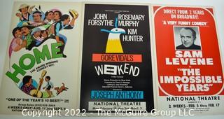 Group of Three (3) Vintage Theater Lobby Cards or Posters From National Theater Washington DC.