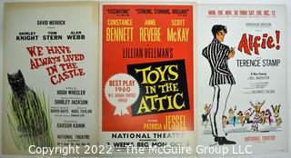 Group of Three (3) Vintage Theater Lobby Cards or Posters From National Theater Washington DC.