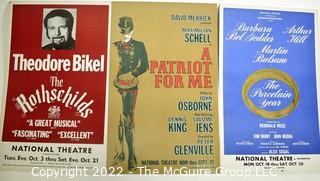 Group of Three (3) Vintage Theater Lobby Cards or Posters From National Theater Washington DC.