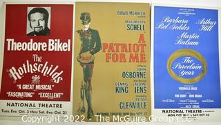 Group of Three (3) Vintage Theater Lobby Cards or Posters From National Theater Washington DC.