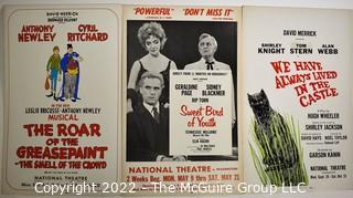 Group of Three (3) Vintage Theater Lobby Cards or Posters From National Theater Washington DC.