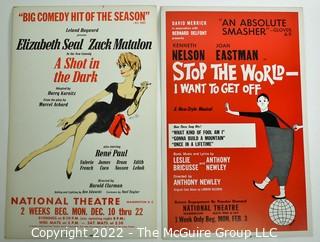 Two (2) Vintage Theater Lobby Cards or Posters From National Theater Washington DC.