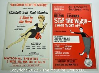 Two (2) Vintage Theater Lobby Cards or Posters From National Theater Washington DC.