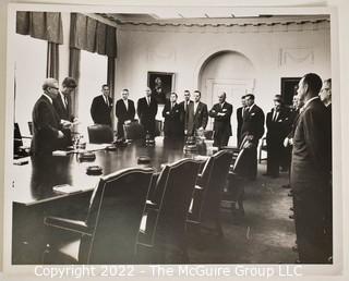 Black & White Photo By Art Rickerby of President John F. Kennedy and Cabinet June 7.1962 Press Conference For Life Magazine