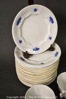 Set of Vintage Blue and White Porcelain China Tableware. 