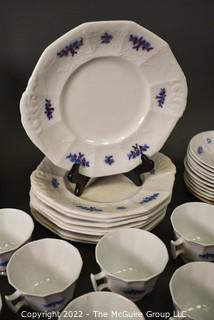 Set of Vintage Blue and White Porcelain China Tableware. 