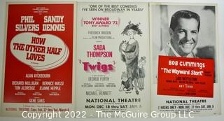 Group of Three (3) Vintage Theater Lobby Cards or Posters From National Theater Washington DC.