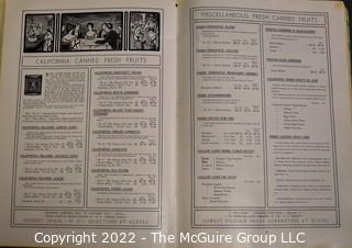 1906 Finley Ackers' Catalog Food Cyclopedia with Personal Physical Fitness Notes Added Inside.