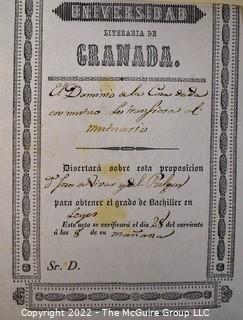 Family papers. Principality of Granada. Spain. 19th Century.     