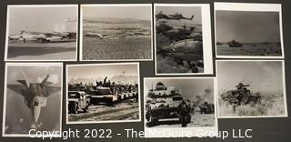 Eight (8) Black & White Military Press Photos Of Exercise Green Flag and Desert Storm.