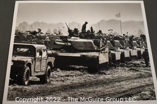 Eight (8) Black & White Military Press Photos Of Exercise Green Flag and Desert Storm.