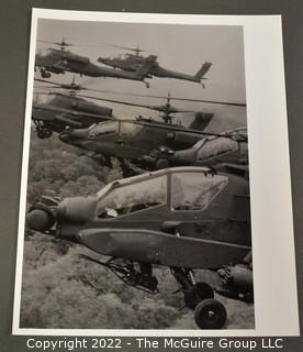 Eight (8) Black & White Military Press Photos Of Exercise Green Flag and Desert Storm.