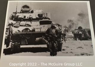 Eight (8) Black & White Military Press Photos Of Exercise Green Flag and Desert Storm.