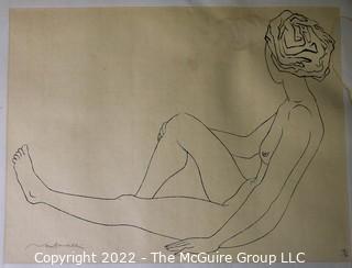 Art, numbered (19/30) signed print: Reclining Nude by José Venturelli Eade (b. Santiago Chile), March 25,1924 - d. Beijing, September 17, 1988) was a Chilean painter, printmaker, set designer and muralist. 