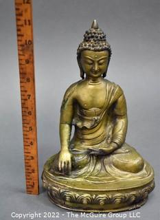 Vintage Cast Metal Buddha Statue 