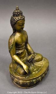 Vintage Cast Metal Buddha Statue 