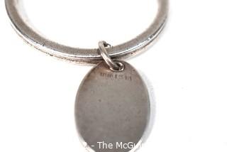 Sterling Silver Tiffany Keychain with Monogram Egraved Fob.