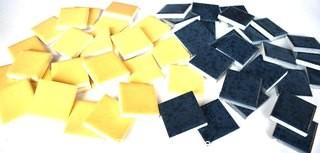 Group of Yellow and Black Porcelain Tiles, Unused.  Each measure 1 1/2" square.