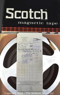 Scotch Sound Tape. Description indicates 1962 property of Clifford Prod., assumed to be Clifford Evans.  Subject on tape unknown.  