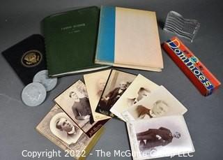 Group of Ephemera, Cabinet Cards, Coins and Dominos