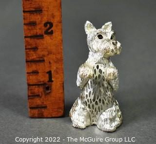 Christofle Lumiere Silver Plate Scottie Dog Figurine. 