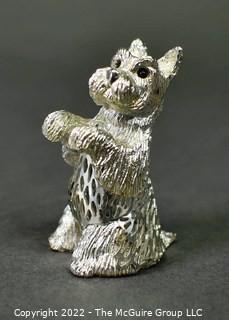 Christofle Lumiere Silver Plate Scottie Dog Figurine. 