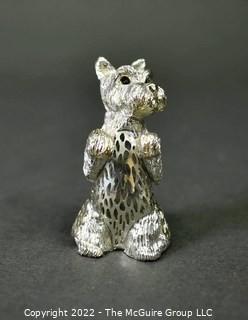 Christofle Lumiere Silver Plate Scottie Dog Figurine. 