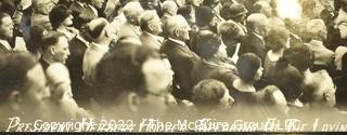 Vintage Framed Black & White Panoramic Photo of Herbert Hoover, 31st President of the United States Laying the Cornerstone of the New Post Office Department Building, Septempber 26, 1932