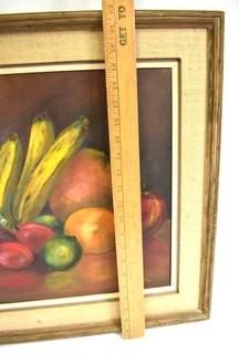 Framed Oil On Canvas StilL Life of Fruit Signed by Artist Alice W. Smith. Measures 22"H X 26"W.