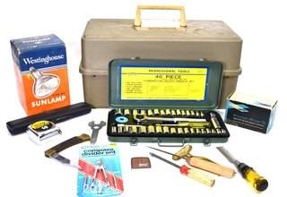 Group of Various Tools Including Plano Tackle Box. 