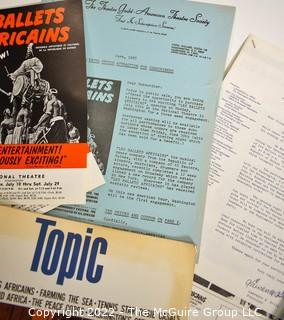 Group of Theater Black & White Publicity Photos, Promotional Material and Playbills from "Les Ballets Africains" at The National Theater.