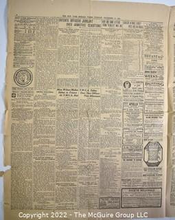 The New York Herald Newspaper - November 12, 1918 War Is Won – End of WWI