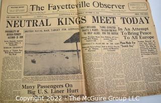 The Fayetteville Observer, NC Newspaper October 18, 1939 – Neutral Kings Meet Today