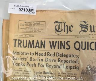 "Truman Wins Quick Stalin Co-Operation" The Sunday Star, Washington DC April 15 1945