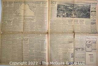 The Evening Star, Washington DC Newspaper December 8, 1941 – Congress Declares War on Japanese, WWII Day After Pearl Harbor.