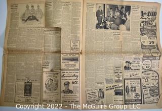 The Evening Star, Washington DC Newspaper December 8, 1941 – Congress Declares War on Japanese, WWII Day After Pearl Harbor.