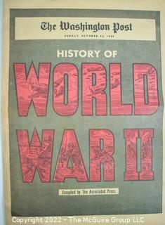 Vintage Insert Section "History Of World War II", The Washington Post, October 11 1945, WWII 