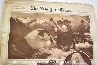 The New York Times Rotogravure Picture Section Sunday October 24, 1915. Some Splitting on edge.