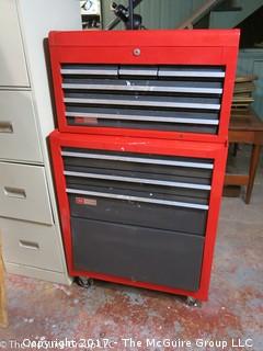 Craftsman 2 section tool chest; on casters 