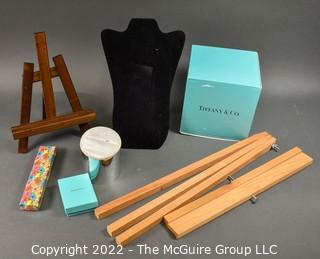 Group of Jewelry Display, Easels and Tiffany Boxes. 