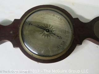 Barometer with thermometer (Note: missing medallion on one end); 41" long