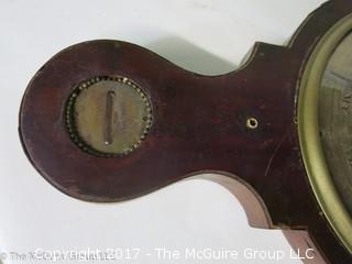 Barometer with thermometer (Note: missing medallion on one end); 41" long