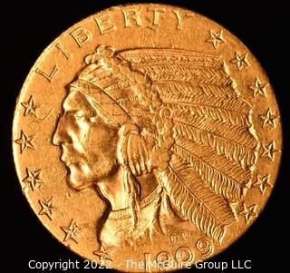 1909-D Indian Five Dollar US Gold Coin Coin $5 - Denver excellent ungraded condition