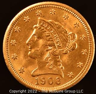 1906 U.S. 2 1/2 dollar Liberty Head Gold Coin 1/10 oz (Philadelphia Mint) 