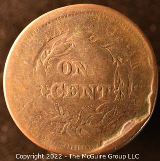 Two (2) very worn Liberty Head One Cent coins including 1860(?).