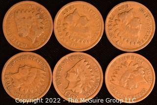 (6) Indian Head Pennies: 1-1905, 1-1906, 4-1907