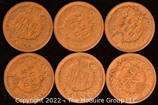 (6) Indian Head Pennies: 1-1905, 1-1906, 4-1907