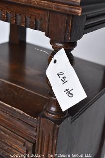 Carved Mahogany Vanity Side Table. 