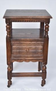 Carved Mahogany Vanity Side Table. 