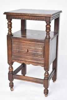 Carved Mahogany Vanity Side Table. 